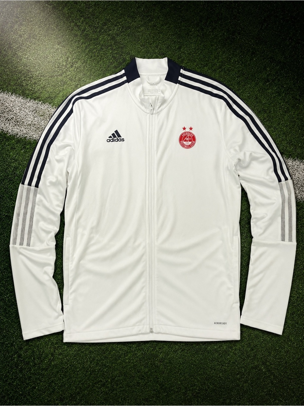 Adidas Aberdeen FC Areoready Full Zip Track Jacket Men’s 2XL White Black Soccer